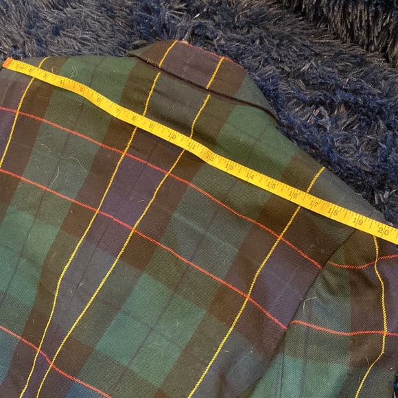Vintage Authentic Escada Green Plaid Tartan Blazer Size 42 Mad OG Status - Picture 10 of 15